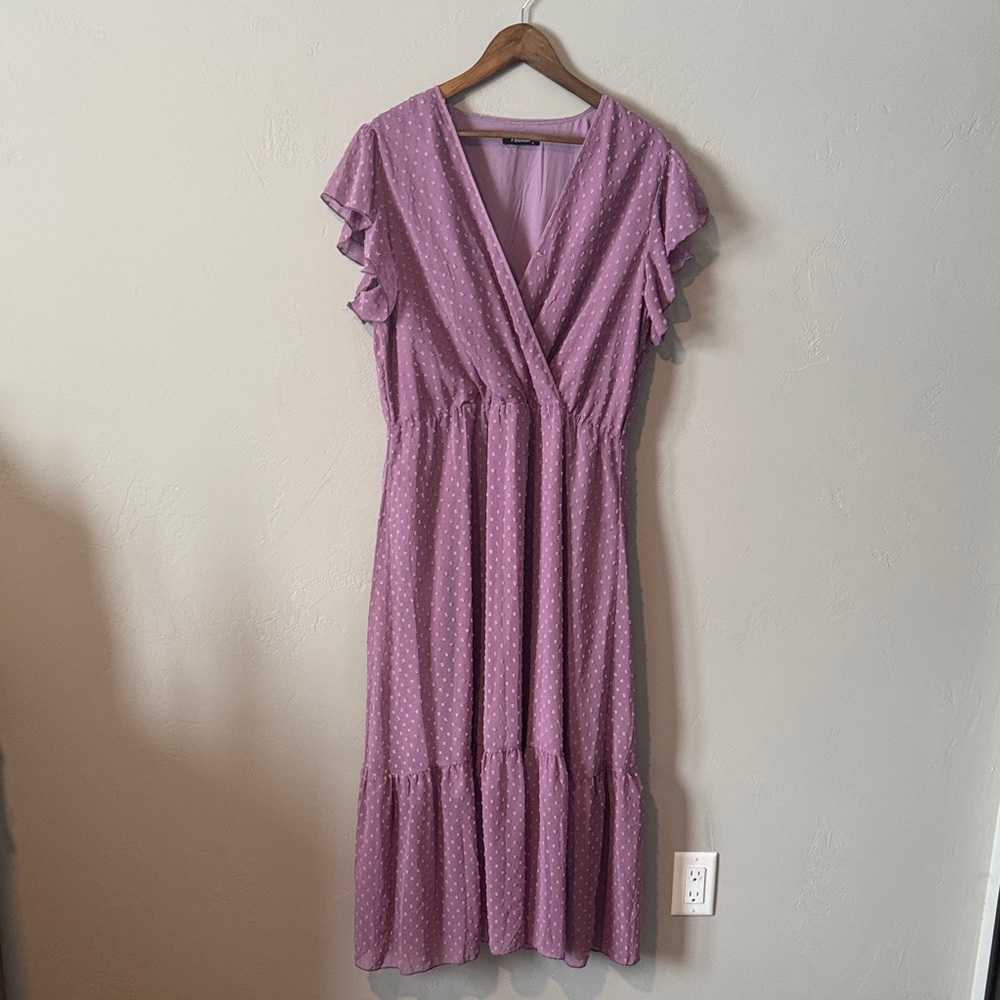 Elegant Purple Polka Dot Dress